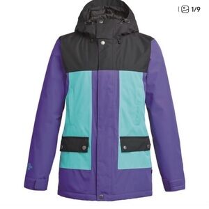 Women's Ski Jacket - Purple, Black, and Teal